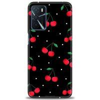 Oppo A16 Kılıf HD Baskılı Kılıf - Kirazlar + Tam Ekran Koruyucu