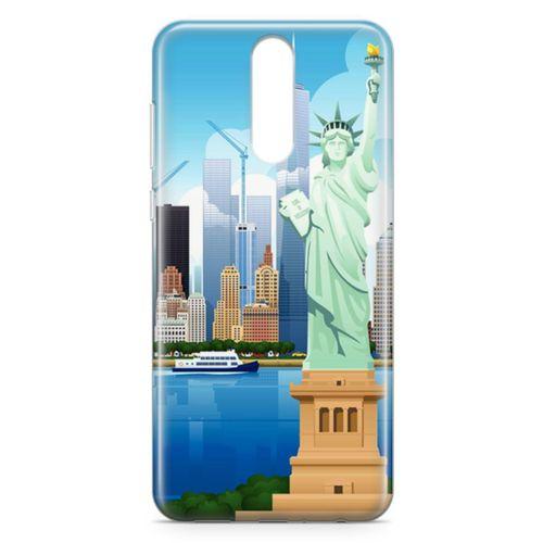 Huawei Nova 2i Kılıf Özgürlük Heykeli Newyork Arka Kapak Koruma Desenli Full Koruyucu