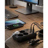 Termal Korumalı Uzatma Kablosu 4 Priz Usb Ve Type C Çoklu Şarj İstasyonu