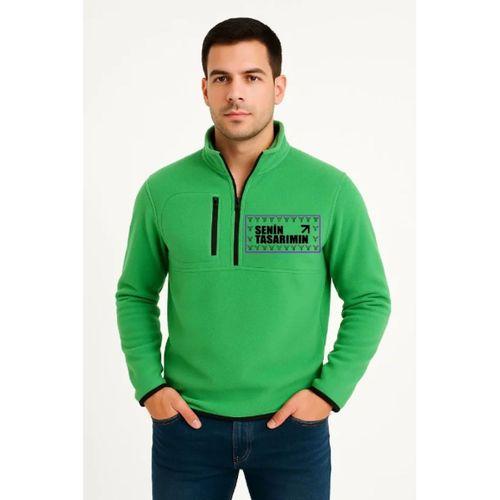 Ön Polar Kazak Dik Yaka - Yeşil