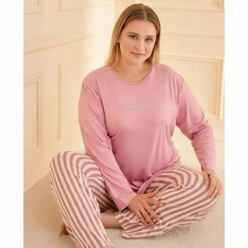50802 Kadın Battal Milan O Yaka Pijama Takımı