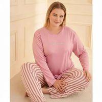 50802 Kadın Battal Milan O Yaka Pijama Takımı