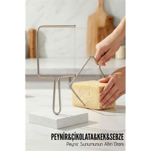 Premium Paslanmaz Çelik Peynir Dilimleyici - Yedek Telli Profesyonel Gurme Dilimleme Aparatı 716268