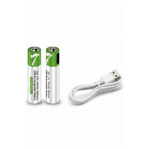 Type-c Şarjlı 800mwh 1.5v Şarj Edilebilir 2’li Aaa İnce Pil - Lityum Iyon Batarya