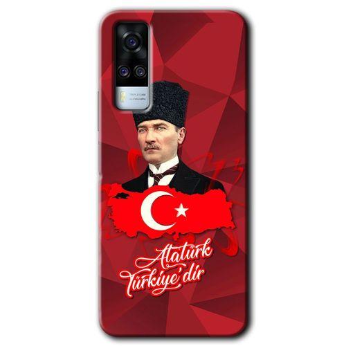 Vivo Y31 2021 HD Baskılı Kılıf + 9D Tam Ekran Koruyucu - Atatürkiye