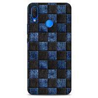 Huawei Psmart 2019 Kılıf Patchwork (9) Kılıf Siyah Mavi
