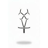 Siyah Body Harness Metal Halkalı Çapraz Vücut Kuşamı - Brf240