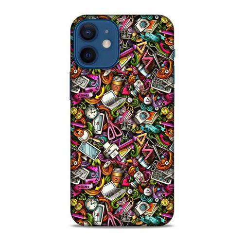 Graffitix (10) Desenli Silikon Kapak Apple iPhone 12 Mini Kılıf