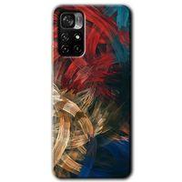 Poco M4 Pro 5G Kılıf HD Desen Baskılı Arka Kapak + Temperli Cam - Karma Boyalar