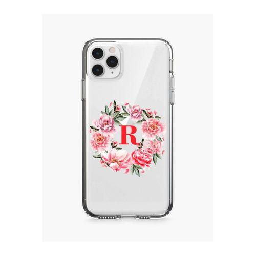 Kırmızı Çiçekli R Harfli Şeffaf iPhone 11 Pro Telefon Kılıfı