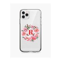 Kırmızı Çiçekli R Harfli Şeffaf iPhone 11 Pro Telefon Kılıfı