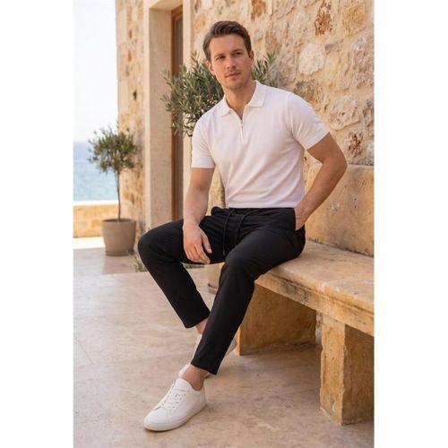 Partain Havuç Kesim Bezayağı Kumaş Boyfriend Kalıp Jogger Erkek Pantolon - Siyah