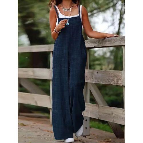 Kadın Askılı Yandan Fermuarlı Geniş Paçalı Valencia Tulum