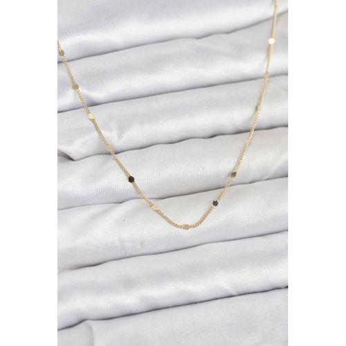 CM 14K Gold Renk Ezme Pul Model 60 cm Kadın Kolye