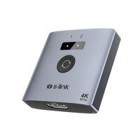 S-LINK SL-LU602C, 2xHDMI, 1Type-C, 4K, 60Hz, Monitör Çoklayıcı (1PC-2Monitör veya 2PC- 1Monitör) Çift Yönlü Switch