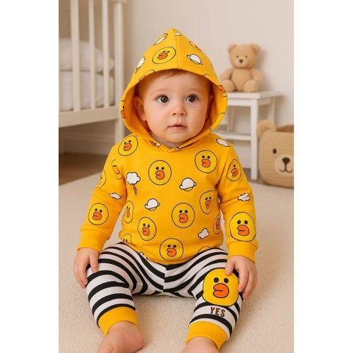 Civciv Desenli 2'li % 100 Pamuk Erkek Bebek Takımı