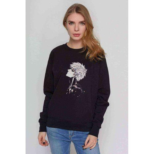 Anime One Punch Man Baskılı Siyah Kadın Sweashirt