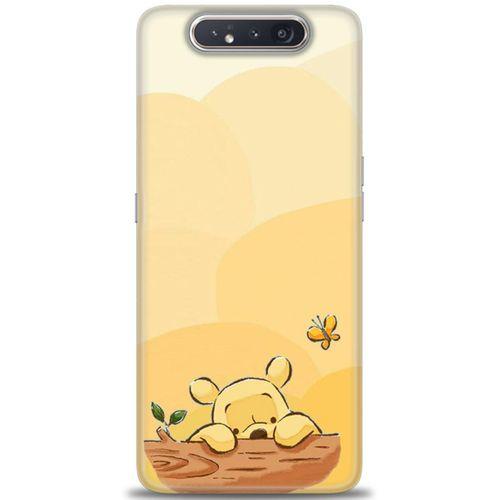 Samsung Galaxy A80 Kılıf HD Baskılı Kılıf - Winnie ve Kelebek + Tam Ekran Koruyucu