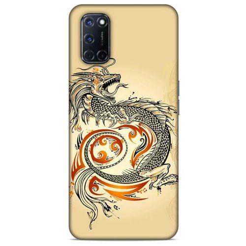 Oppo A52 Kılıf Dragons (27) Tasarımlı Kılıf Siyah Ejderha Dövmesi