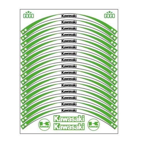 SEVGENT Skm Yeşil Beyaz Kawasaki Uyumlu Reflektörlü 1 Set Jant Şeridi