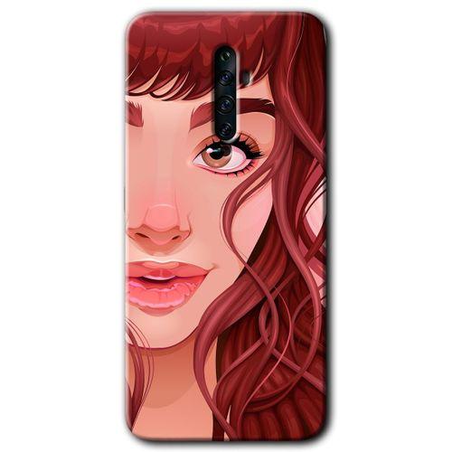 OPPO Oppo Reno 2z Kılıf HD Desen Baskılı Arka Kapak - Kızıl Kız