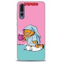 Huawei P20 Pro Kılıf HD Baskılı Kılıf - Garfield + Tam Ekran Koruyucu