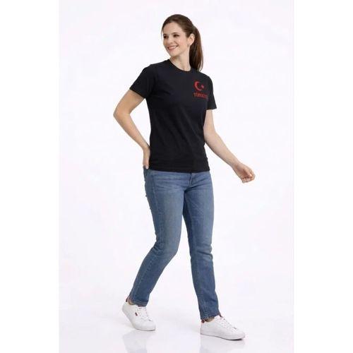 TÜRKİYE Ay Yıldız Baskılı Taraftar Forma T-Shirt - Siyah