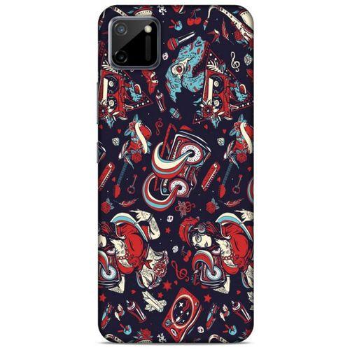 Retro (6) Desen Silikon Kılıf Renkli Oppo Realme C11 Kılıf