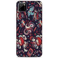 Retro (6) Desen Silikon Kılıf Renkli Oppo Realme C11 Kılıf