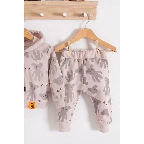 Cool Bear Kapüşonlu % 100 Pamuk Erkek Bebek Takımı