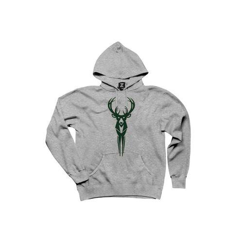 Milwauke Bucks Logo Gri Kapşonlu Sweatshirt Hoodie