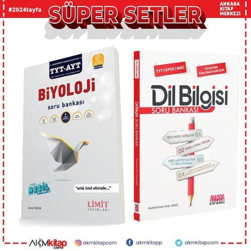 Limit TYT AYT Biyoloji ve AKM Dil Bilgisi Soru Bankası Seti 2 Kitap