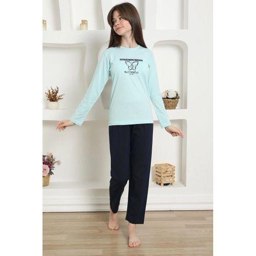 Kız Çocuk Penye Pijama Takım Su Yeşili