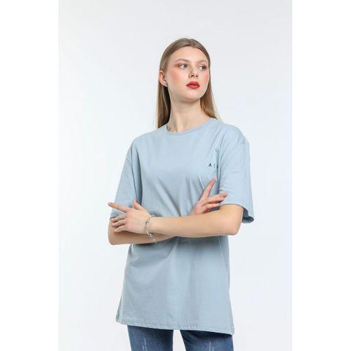 Süperlife Kadın Bisiklet Yaka Regular Fit Baskılı Tişort SPR21YK23