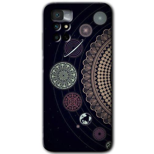MRCİLETİSİM Xiaomi Redmi Note 11 4G Kılıf HD Desen Baskılı Arka Kapak+Temperli Cam - Gezegen Döngüsü
