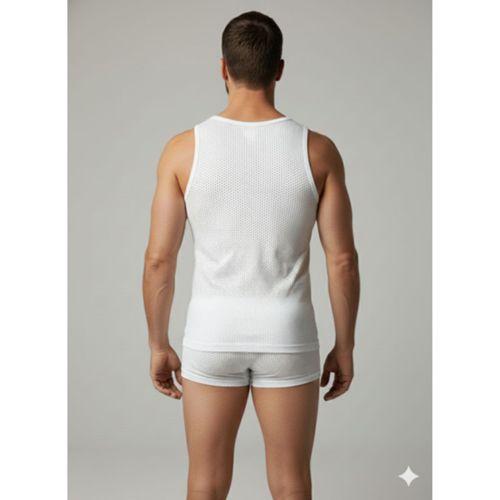 Erkek Beyaz File Tank Top Boxer Takımı