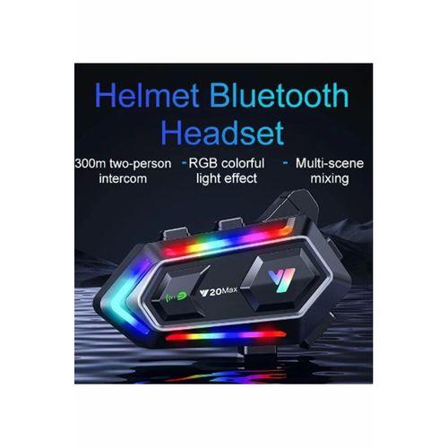 Y20 Max Motosiklet Bluetooth 5.3 Kask Intercom 2 Kişi 300 Metre Eşleşme Özellikli