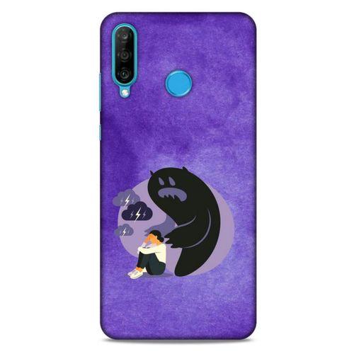 Huawei P30 Lite Kılıf Depresyon (41) Tank Kılıf Koyu Yeşil Pembe