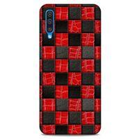 Samsung Galaxy A50 Kılıf Patchwork (47) Crystal Flex Kılıf Siyah Kırmızı