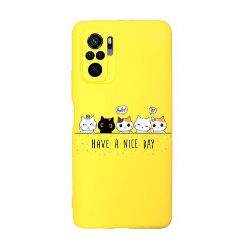 Xiaomi Redmi Note 10 Uyumlu Şirin Kedicikler Desenli Premium Silikonlu Lansman Telefon Kılıfı