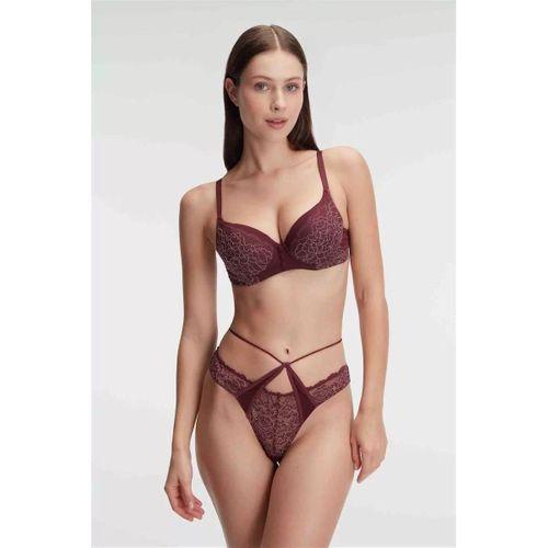 Fantezi Çiçek Desenli Destekli Balenli Kaplı Dantel Detaylı İç Çamaşırı Takımı