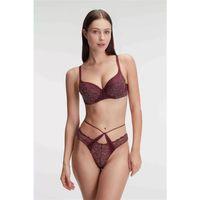 Fantezi Çiçek Desenli Destekli Balenli Kaplı Dantel Detaylı İç Çamaşırı Takımı