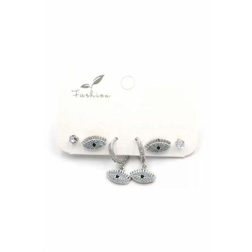 Çoklu Göz Küpe - Gümüş