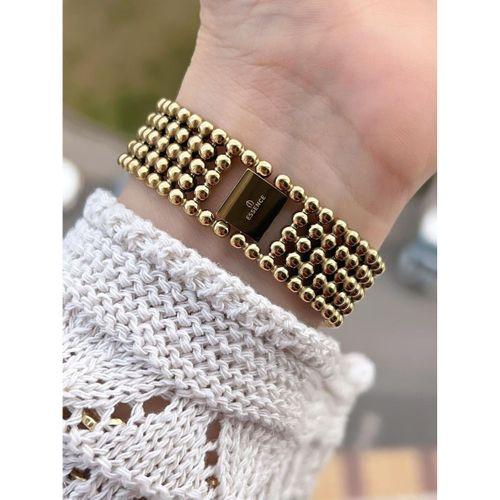 Essence Vintage Seri Küçük Köşeli Kasa Çelik Kararma Renk Atma Yapmaz Kadın Kol Saat+Bileklik 6959.3