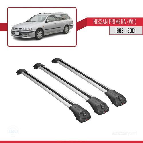 Nissan Primera (W11) 1998-2001 Arası ile uyumlu ACE-1 Ara Atkı Tavan Barı GRİ 3 ADET BAR