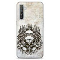 Lopard Oppo Realme XT Uyumlu Kılıf Tattoo's (6) Silikon Kılıf Siyah Gri