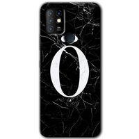 İnfinix Hot 10 Kılıf HD Desen Baskılı Arka Kapak - Siyah Mermer Desenli Ö Harfi