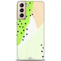 Samsung Galaxy S21 Kılıf HD Baskılı Kılıf - Fıstık Yeşili + Tam Ekran Koruyucu