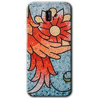 Galaxy J8 Kılıf HD Desen Baskılı Arka Kapak - Mozaik Çiçek