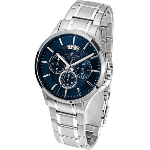 Jacques Lemans Sydney JL.1-1542I Quartz Çelik Gri Mavi Kadran 10 ATM 42 mm Erkek Kol Saati